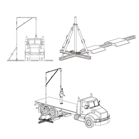 Percha anticaídas para trabajos en altura camiones, cisternas, maquinaria