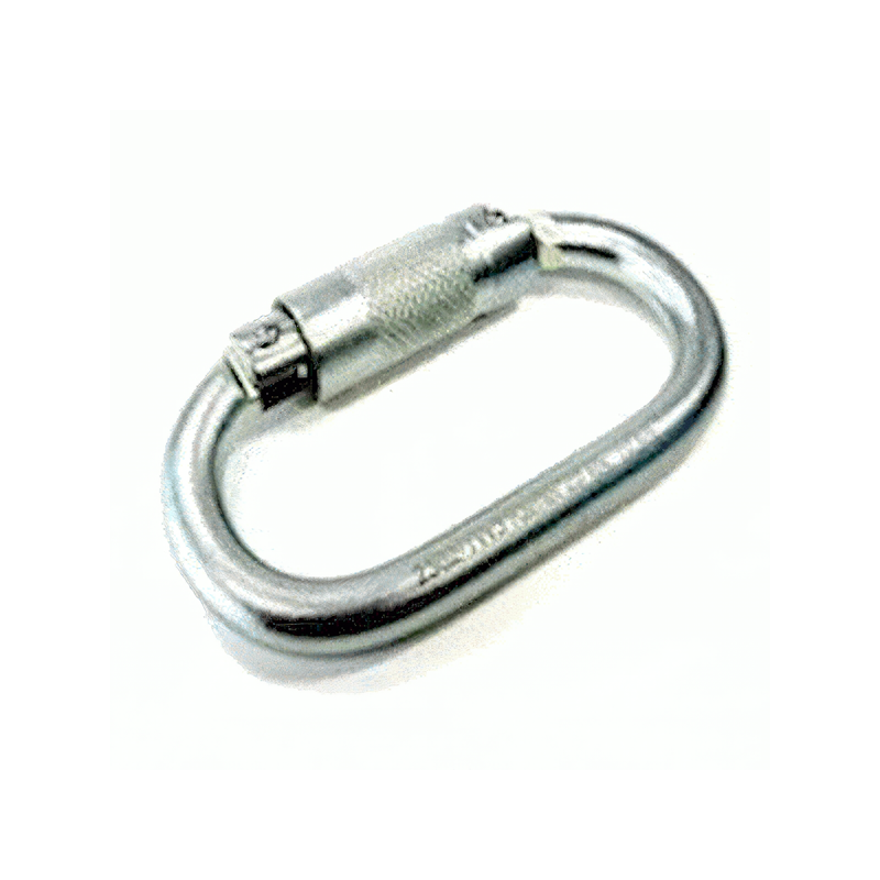 Steel carabiner with safety catch