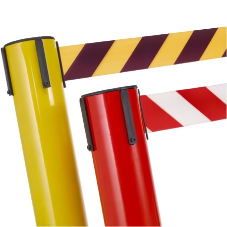 Pedestrian marking posts with tape