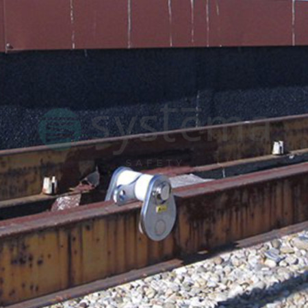 Temporary sliding rail track anchor