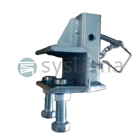 Special clamp for mounting an edge protection system on metal sheets