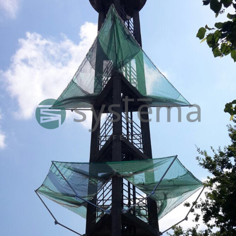 Safety Net Fan for Falling Materials in building sites, towers, bridges. Best solution for keeping debris away.