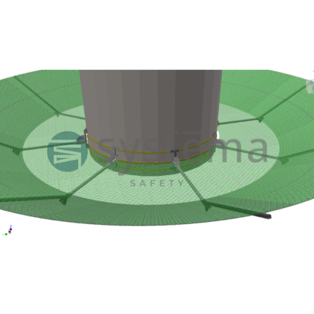 Safety Net Fan for Falling Materials in building sites, towers, bridges. Best solution for keeping debris away.