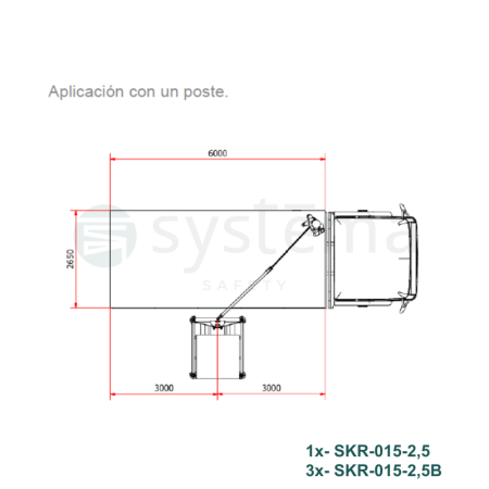Carga de camiones - Poste contrapesado con brazo giratorio