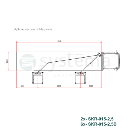 Truck loading safety system SKR - Counterweighted column with swivel arm