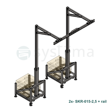 Truck loading safety system SKR - Counterweighted column with swivel arm