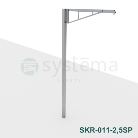 Truck loading safety system SKR - Post with swivel arm 2,5m without anchor plate