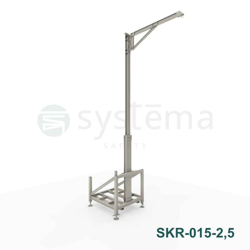 Truck loading safety system SKR - Counterweighted column with swivel arm